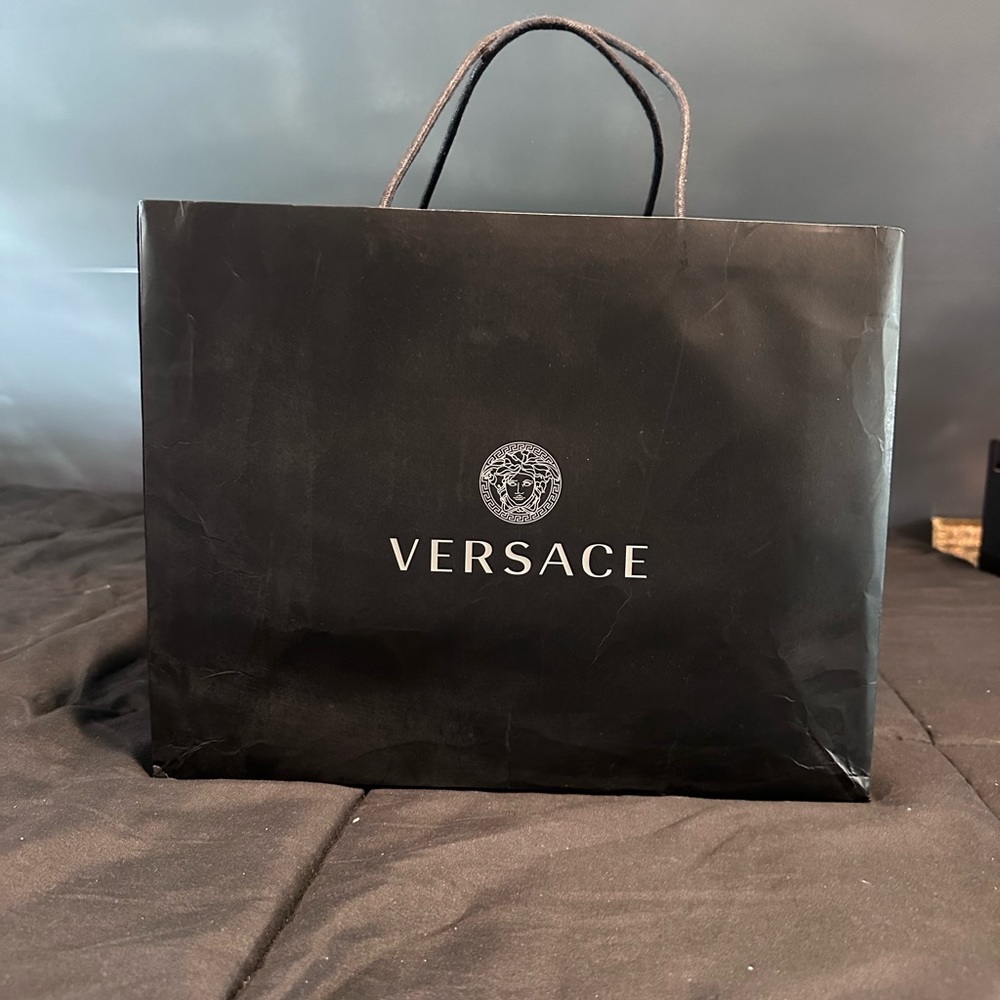 Small Versace, shopping bag, and black